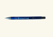 A pen with the Scotland's People logo