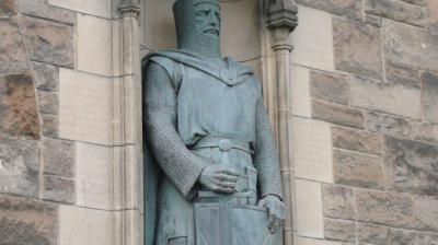 Detail of the sculpture of William Wallace at Edinburgh Castle by Alexander Carrick