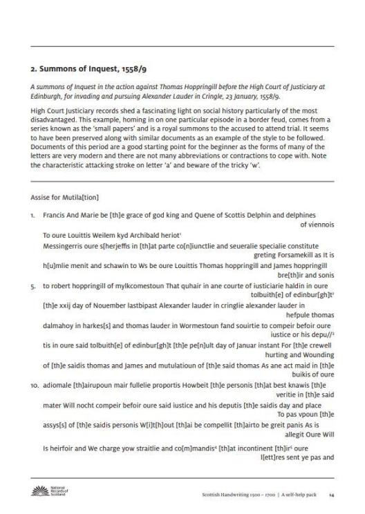 High court record transcription